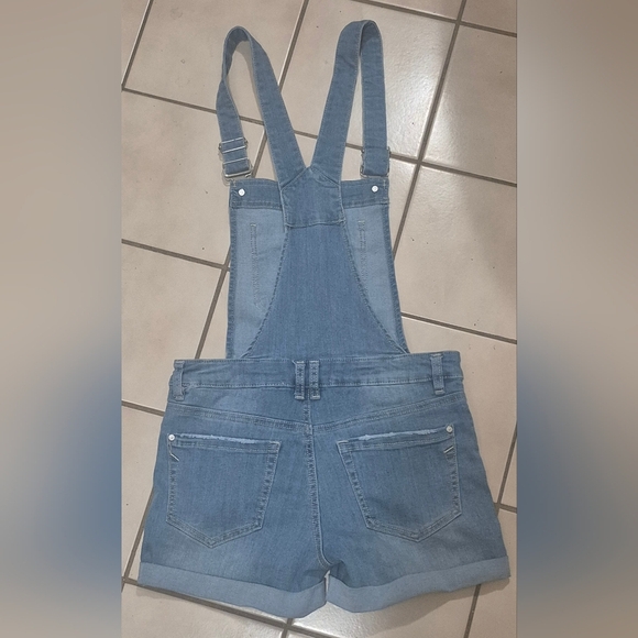 Ardene Blue Distressed Denim Overalls Relaxed Fit - Picture 5 of 8